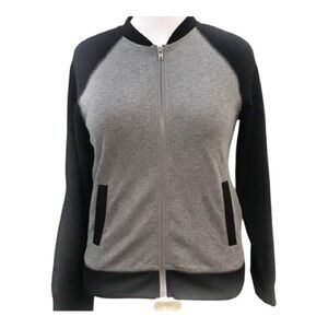 J. Crew Black and Gray Bomber Jacket -Size Small